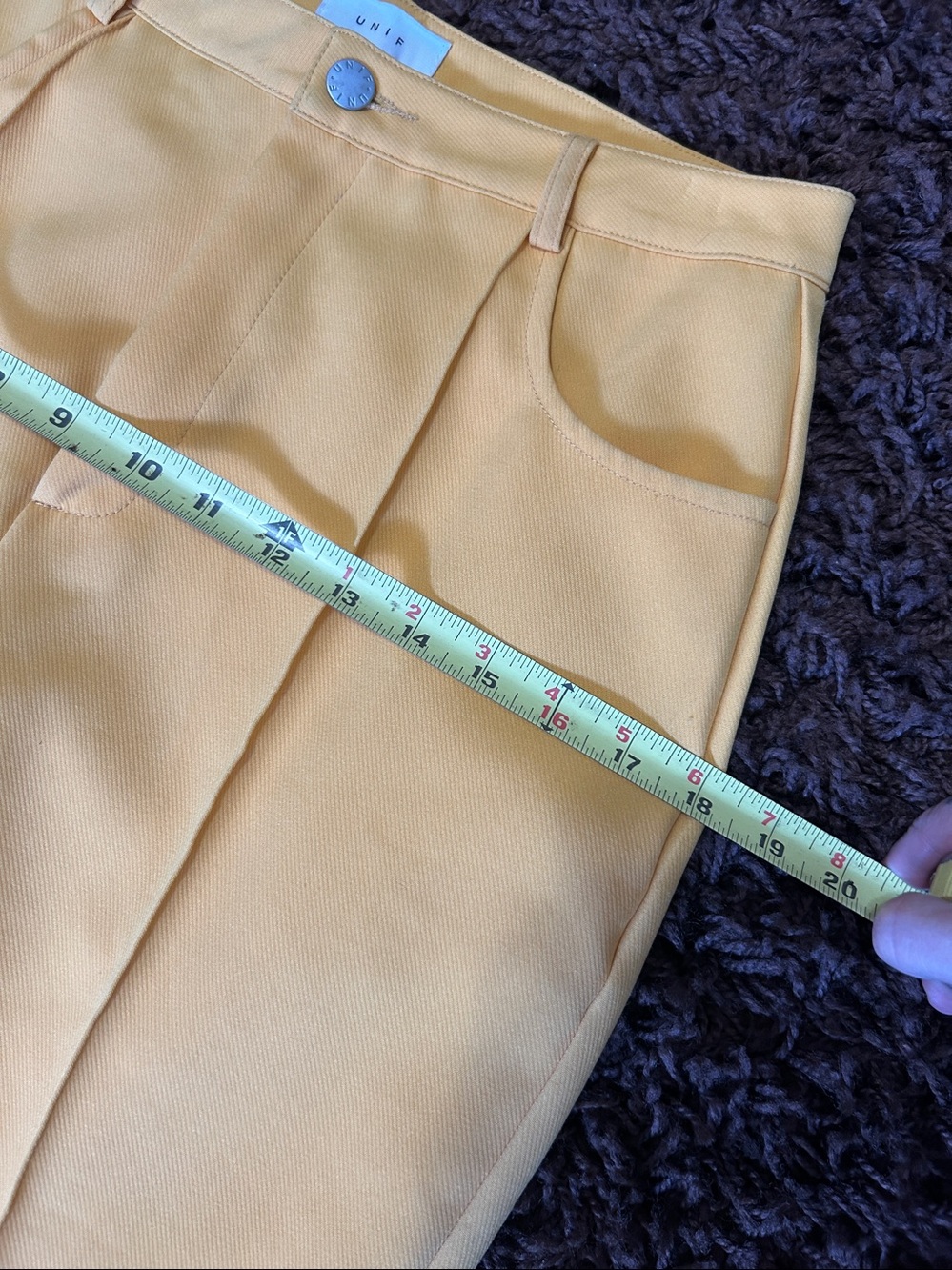 Vintage inspired UNIF High-Rise Cropped Tapered Pants in Yellow - Picture 11 of 12